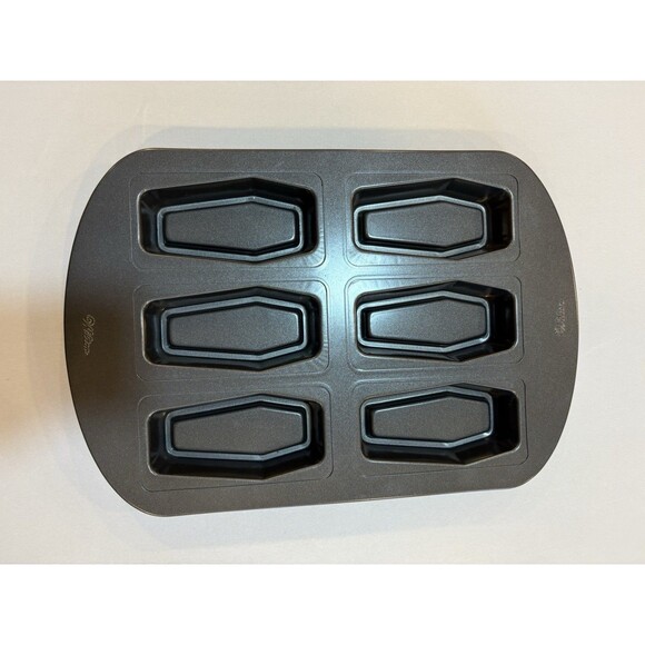Wilton Non-Stick Coffin Casket Baking Pan Mold Halloween Dessert Shells - Picture 1 of 3